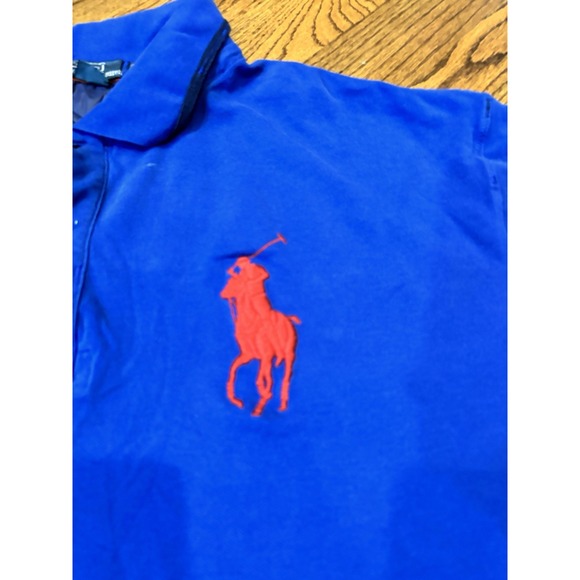 Polo Ralph Lauren Big Pony Polo Shirt Men's 3XLT Tall Blue Orange Logo - Picture 3 of 6